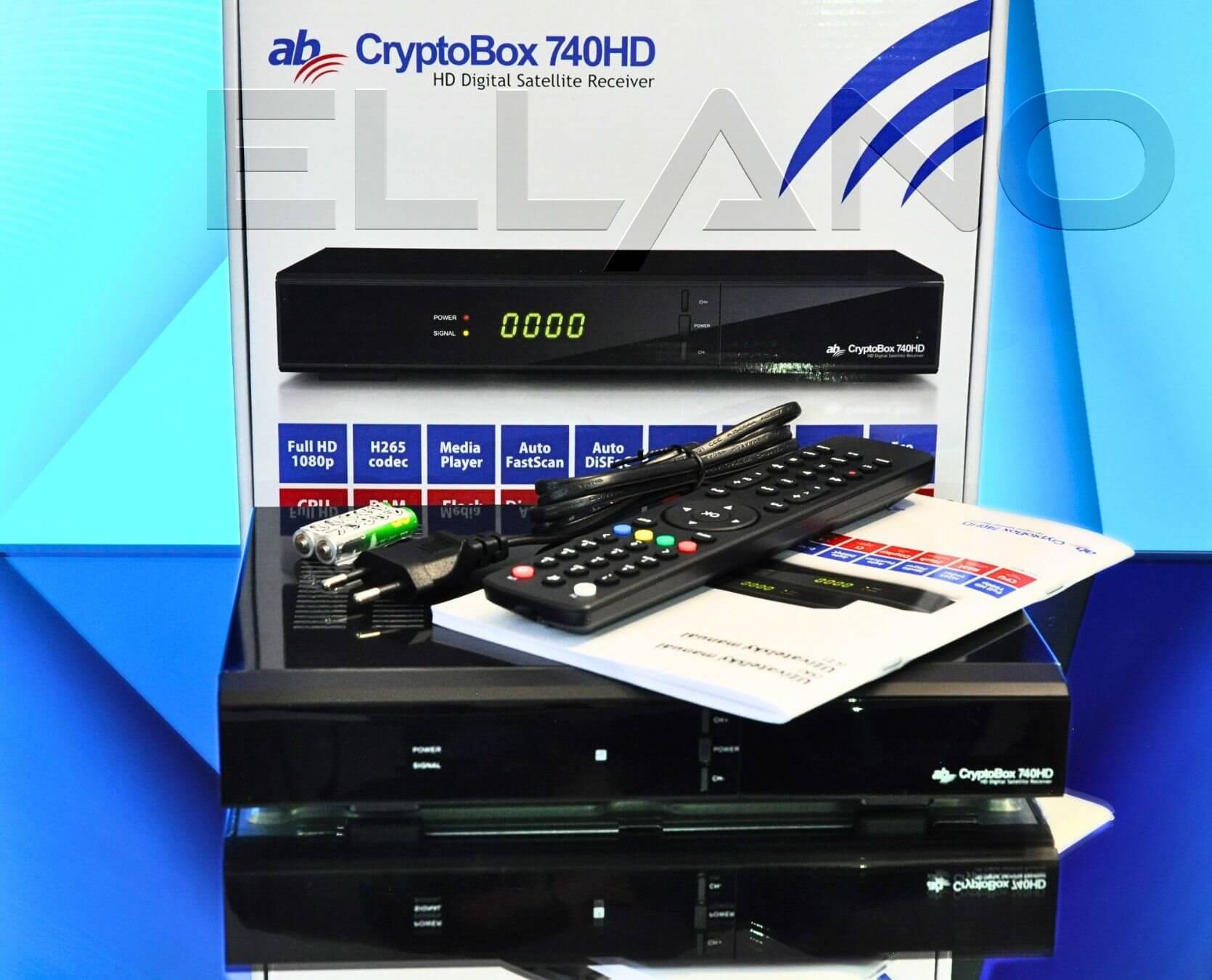 AB CryptoBox 740HD – obsah balení