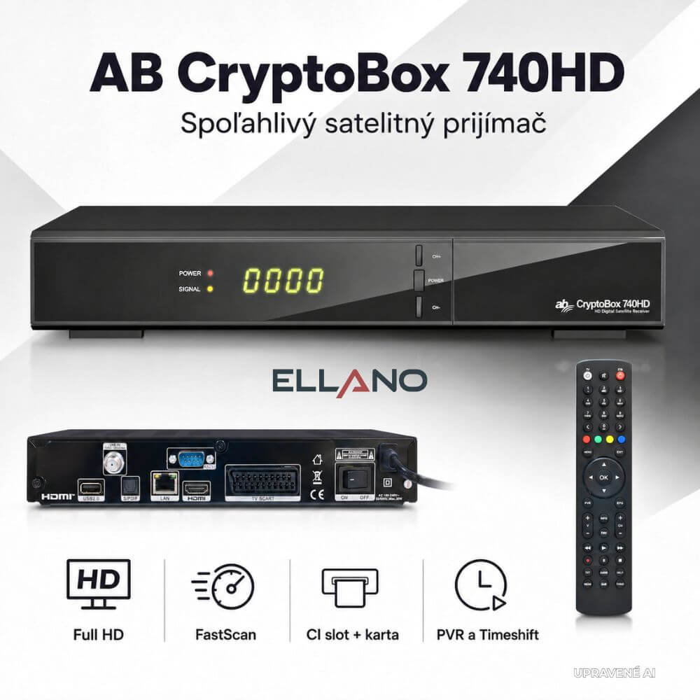 AB CryptoBox 740HD – Satelitní příjem a snadné ladění