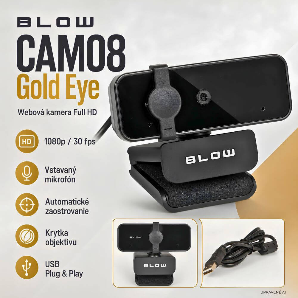 Webová kamera BLOW CAM08 Gold Eye Full HD s mikrofónom - časť popisu