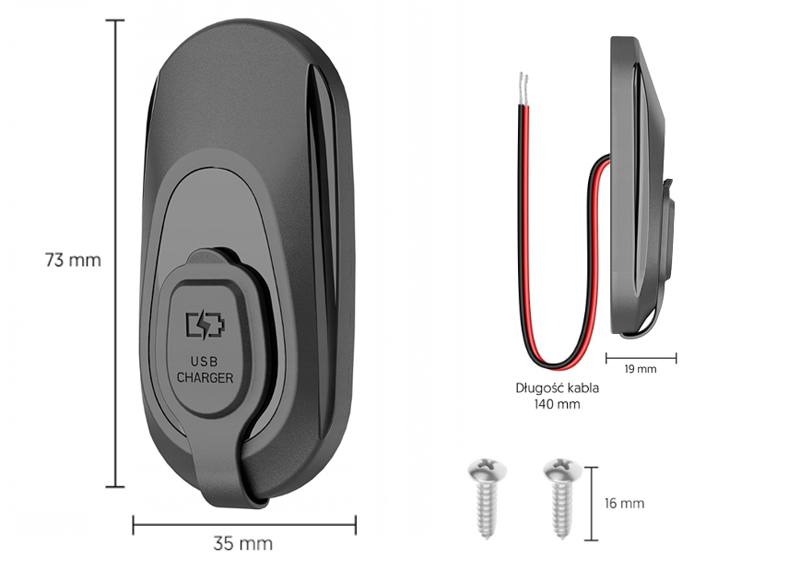 ELIPSE LXG559 Dual vestavěná USB nabíječka 12 až 24 V, USB-A QC 3.0 + USB-C PD 3.0 – Nabíjení různých zařízení