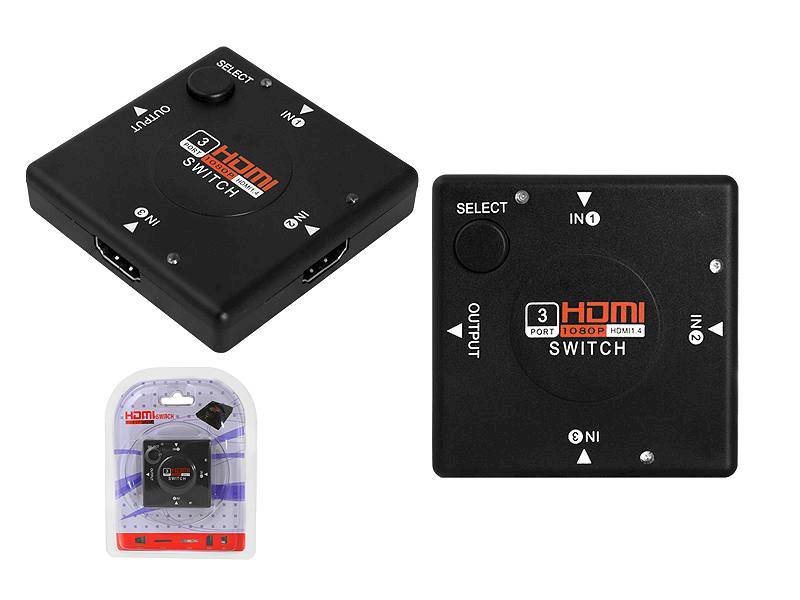 HDMI přepínač LXHD52, 3 vstupy, 1 výstup – Přepínání tří HDMI zdrojů