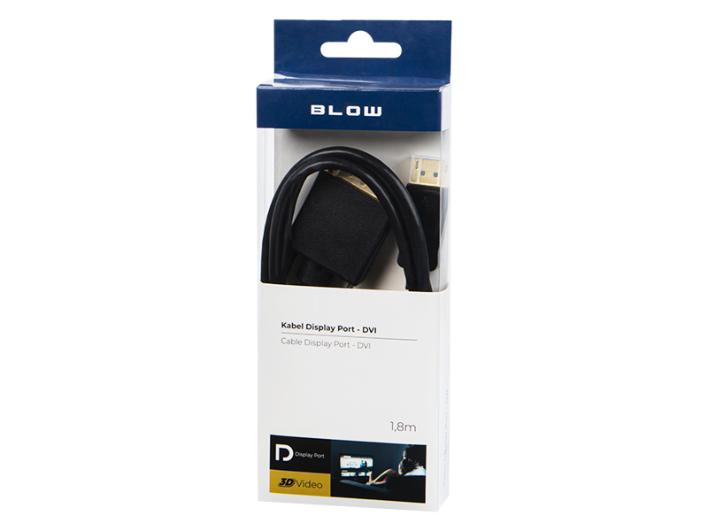 Kábel DisplayPort na DVI 1,8 m, 1920 × 1200, 1080p, 3D – Zapojenie DisplayPort na DVI