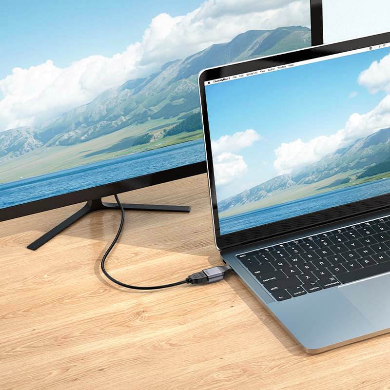 PremiumCord USB-C na HDMI převodník 4K 60 Hz, kovový - část popisu