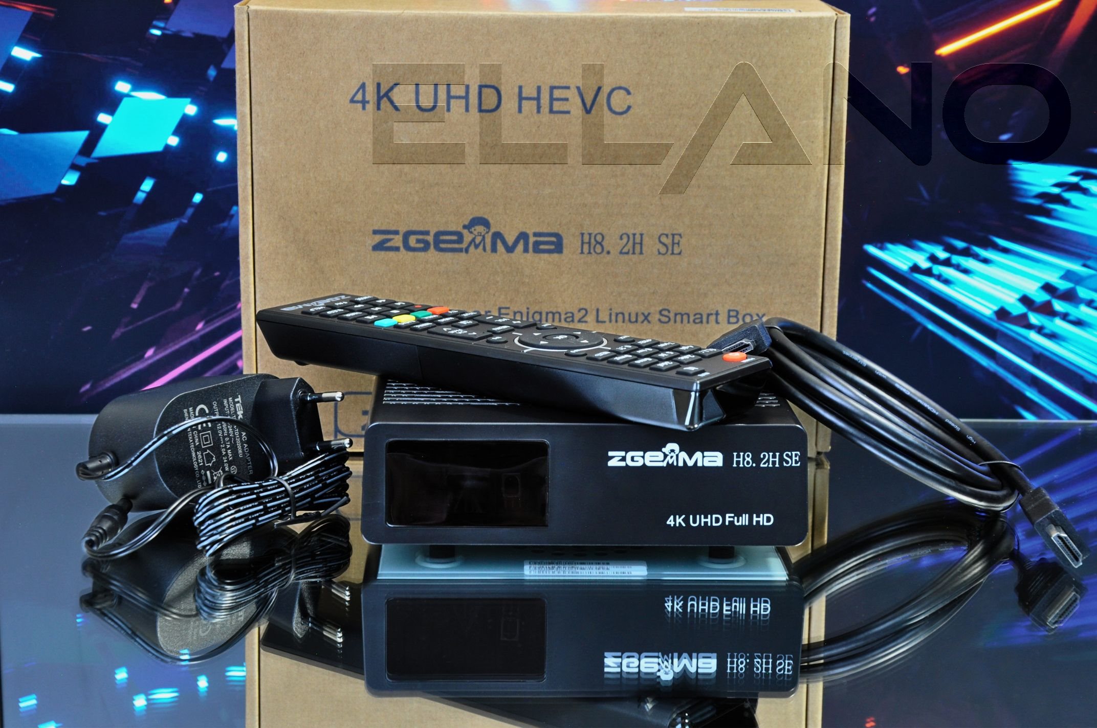 Zgemma H8.2H SE 4K UHD Enigma2 DVB-S2X/T2/C Wi-Fi – obsah balenia