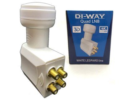 DI-WAY LNB QUAD 0,1dB, BÍLÁ LEOPARDÍ LINIE