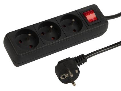 Prodlužovací kabel 1,5m 3x černý konektor