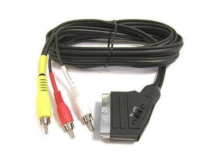 SCART kabel - 3x CINCH přepínatelný
