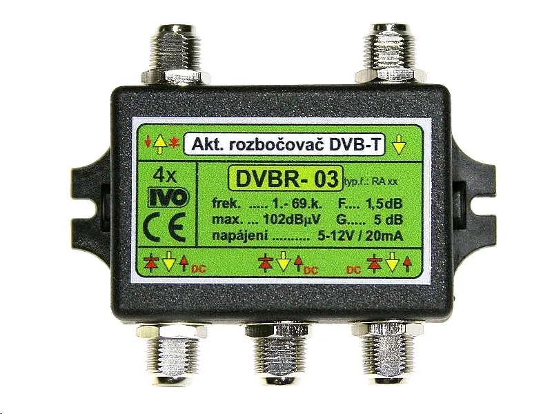Ivo DVBR-03 aktívny rozbočovač 4x výstupF 5dB zisk
