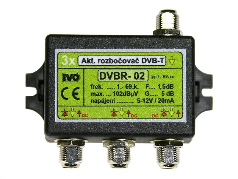 Ivo DVBR-02 aktívny rozbočovač 3x výstupF 5dB zisk