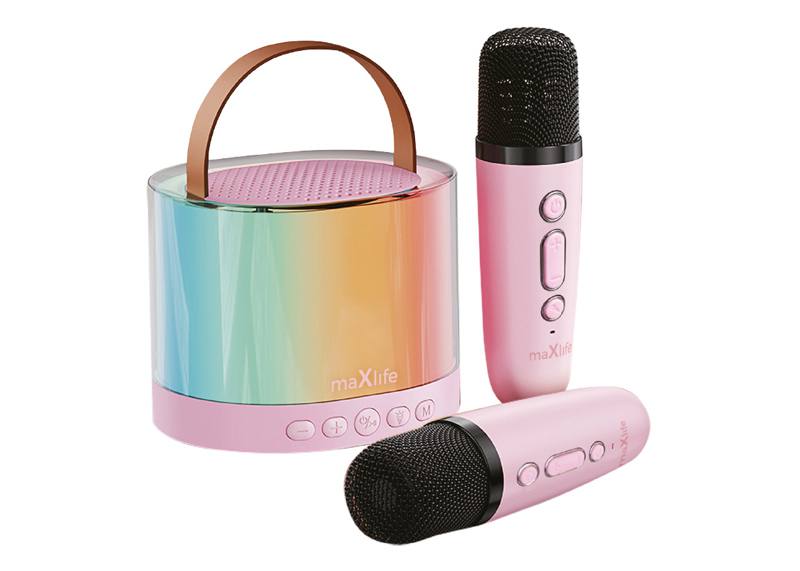 KARAOKE bluetooth reproduktor MXKS-200 ružový