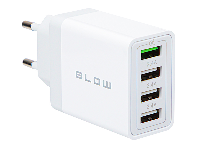 BLOW sieťová nabíjačka USBx3 zásuvka + USB QC 30W 76-026