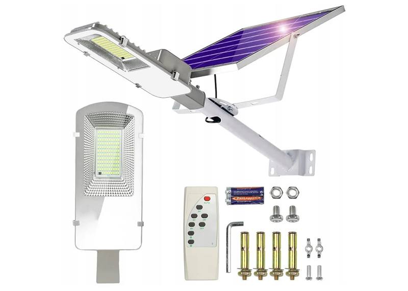 Hliníková pouličná lampa LTC LXTQF031 45W so solárnym panelom  diaľkový ovládač | batéria 5000mAh