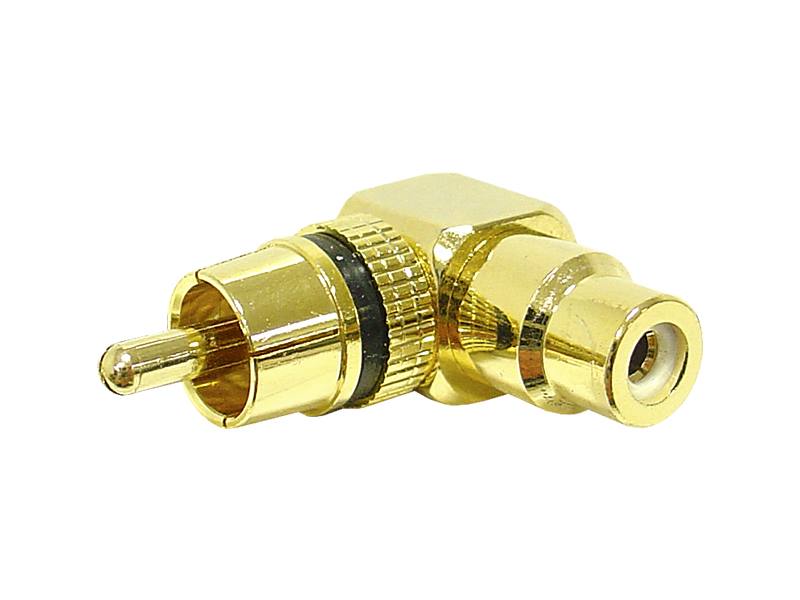 E-shop LTC Uhlový RCA adaptér LX4020 - zástrčka na zásuvku, zlatý