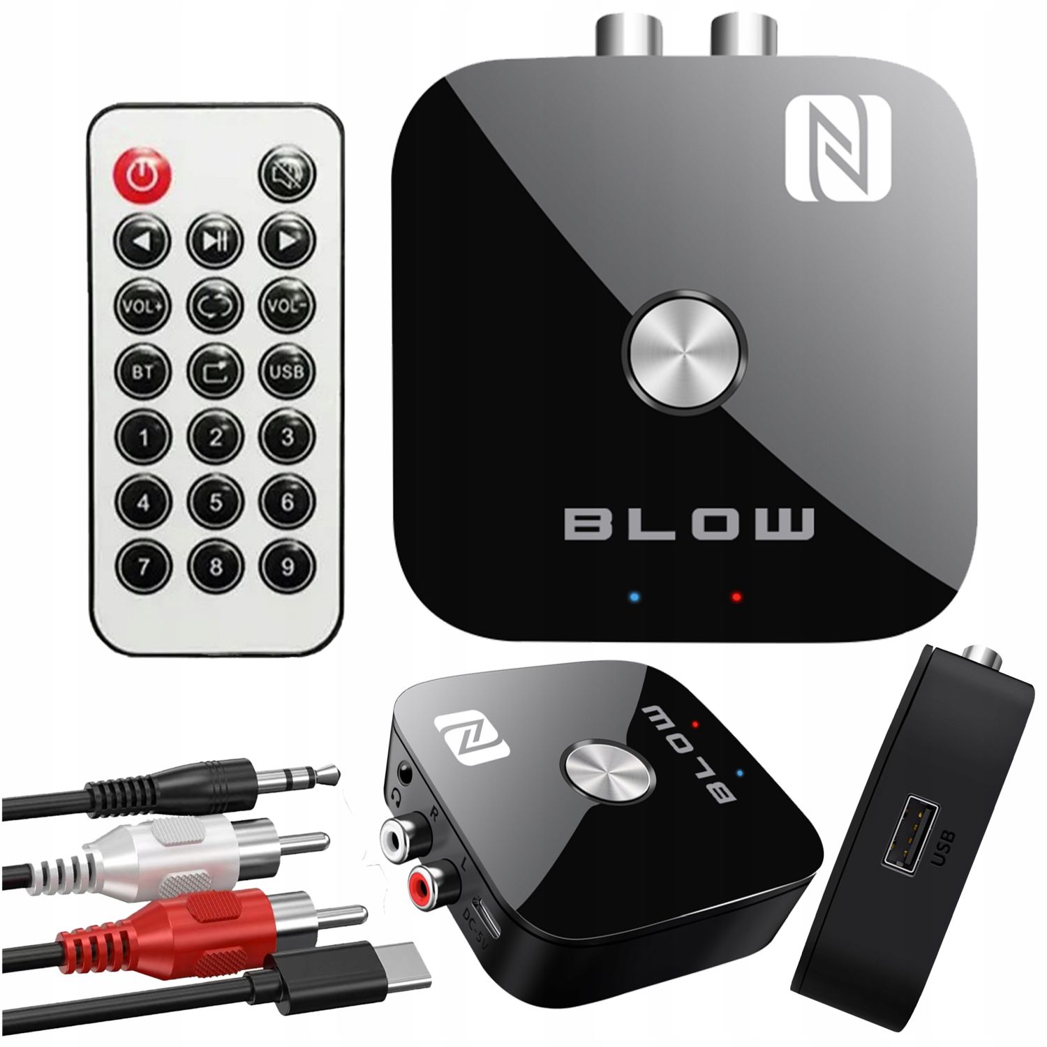 E-shop Blow BA-01 Bluetooth 5.3 NFC Audio prijímač s USB a diaľkovým ovládačom