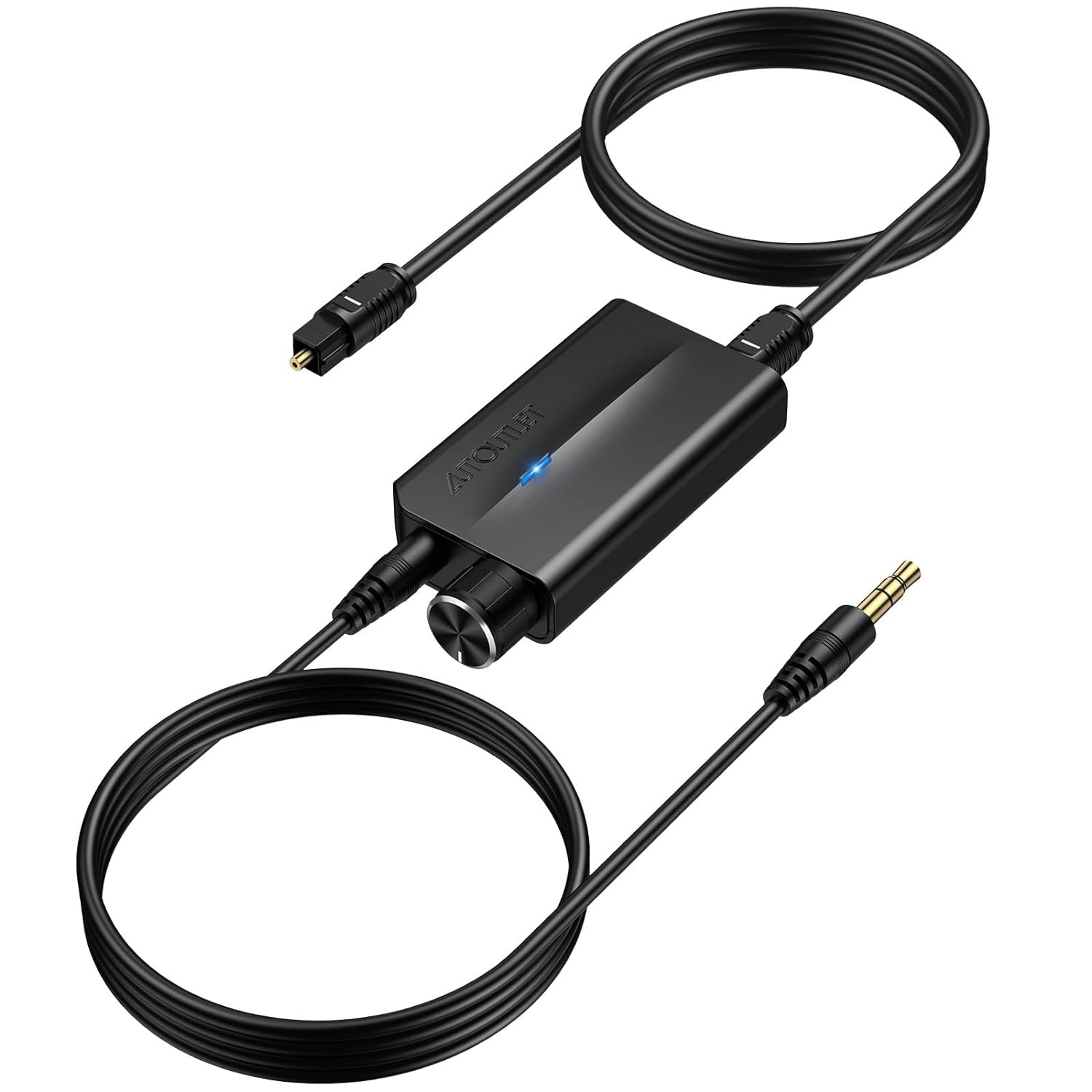 E-shop AUTOUTLET EFU090 DAC prevodník SPDIF Toslink na 3,5 mm s reguláciou hlasitosti, 192 kHz