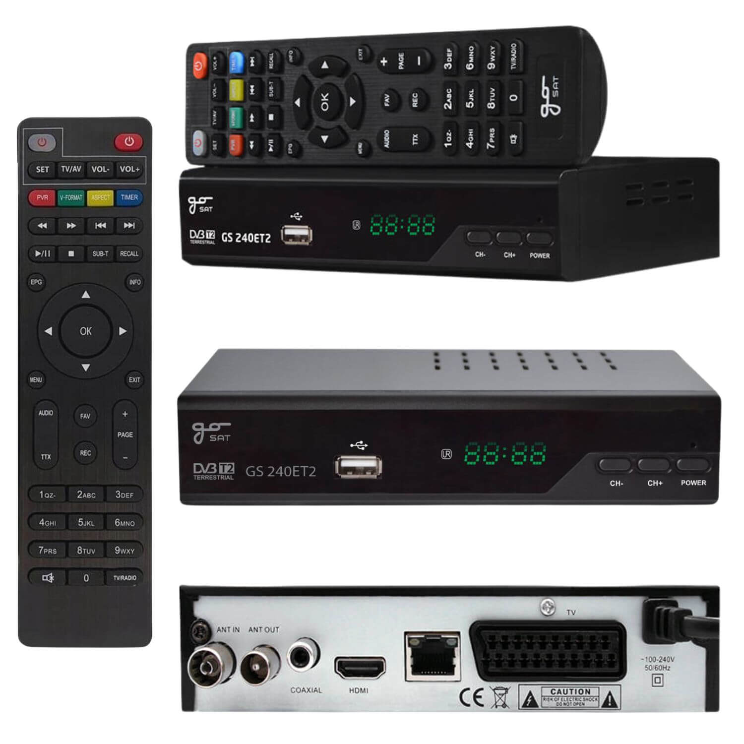 GoSAT GS240ET2 DVB-T2 prijímač Full HD s H.265/HEVC