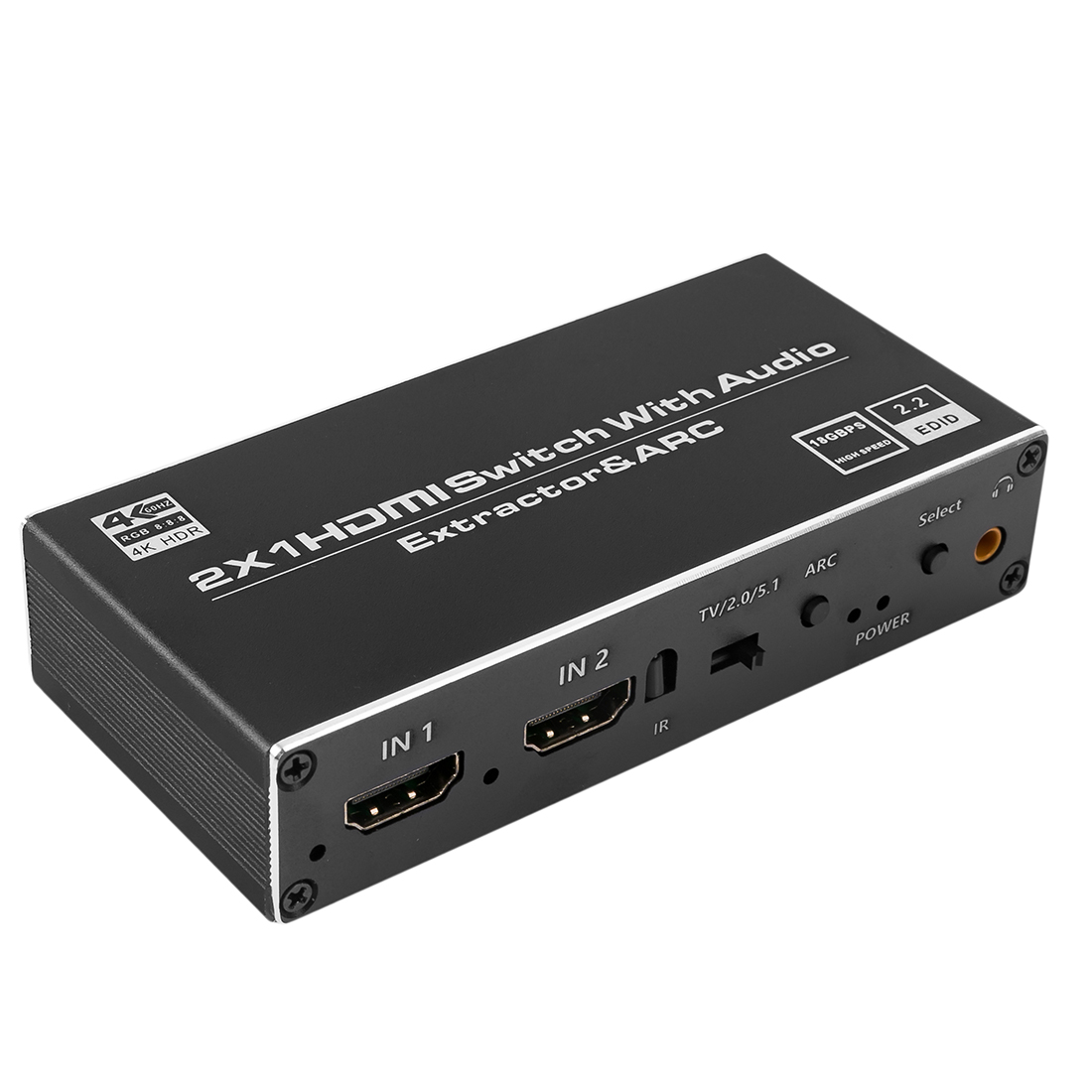 E-shop Spacetronik SPH SAE07 HDMI prepínač a 4K audio extraktor ARC