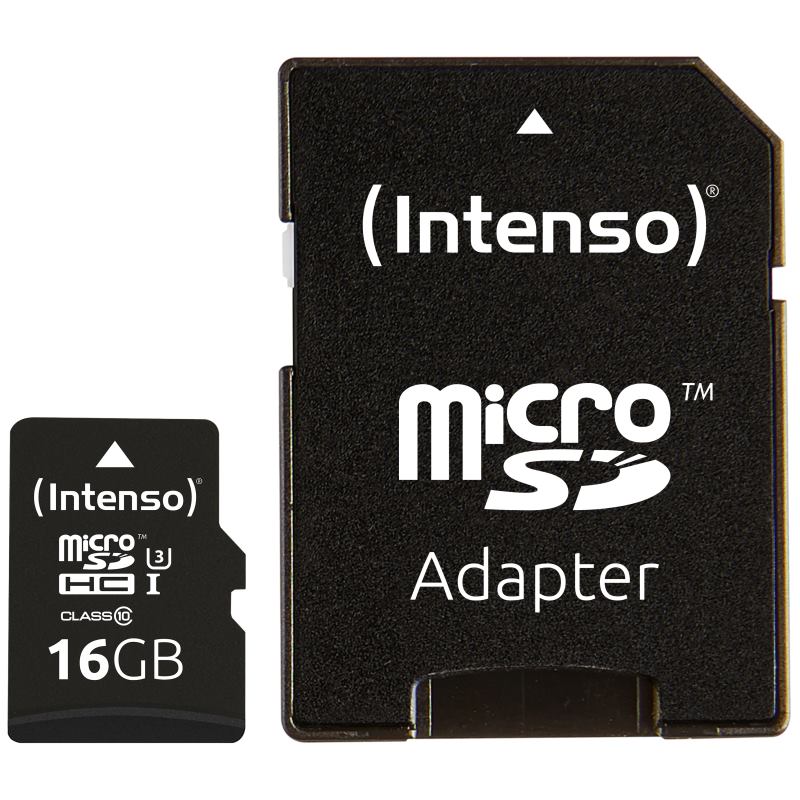 E-shop INTENSO 4K Micro SDHC Karta 16GB CL10, UHS-1 PROFESSIONAL + Adaptér (3433470)