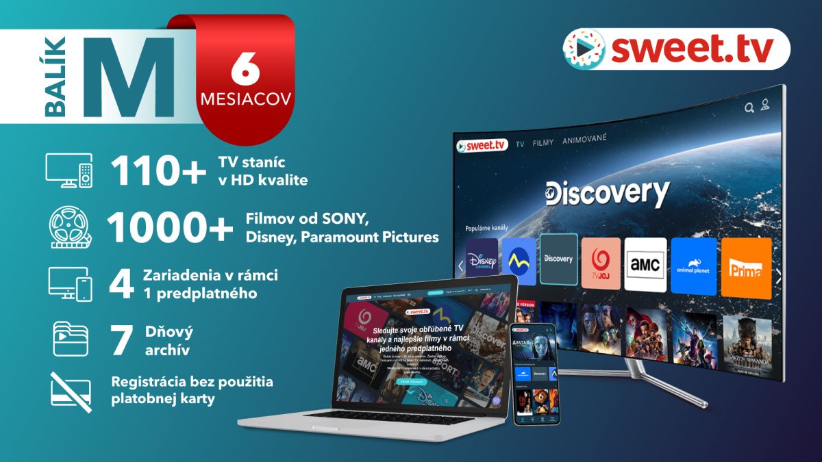 Sweet TV balíček M na 6 mesiacov