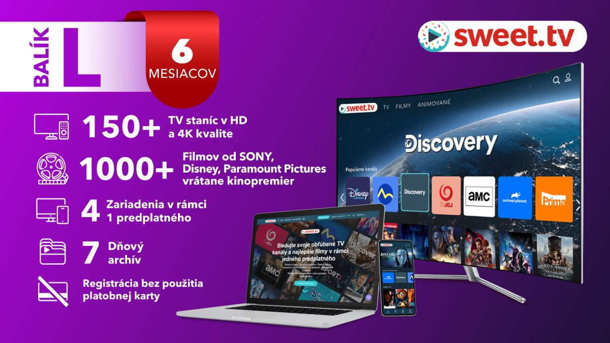 Sweet TV balíček L na 6 mesiacov
