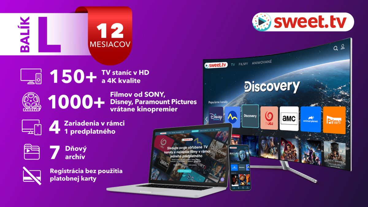 Sweet TV balíček L na 12 mesiacov