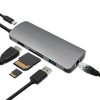 Qoltec USB-C 3.1 adaptér (HDMI, USB, RJ45, microSD)