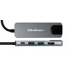 qoltec hub adapter 5in1 usb c pd 100w 2x usb hdmi 4k rj45 782