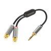 Jack samec splitter (3,5 mm) pro 2x Cinch samice (RCA) s kabelem dlouhým 15 cm