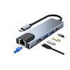USB HUB s USB-C konektorem pro RJ45, HDMI, USB-C a 2x USB 3.0