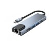 USB HUB s USB-C konektorom na RJ45, HDMI, USB-C a 2x USB 3.0