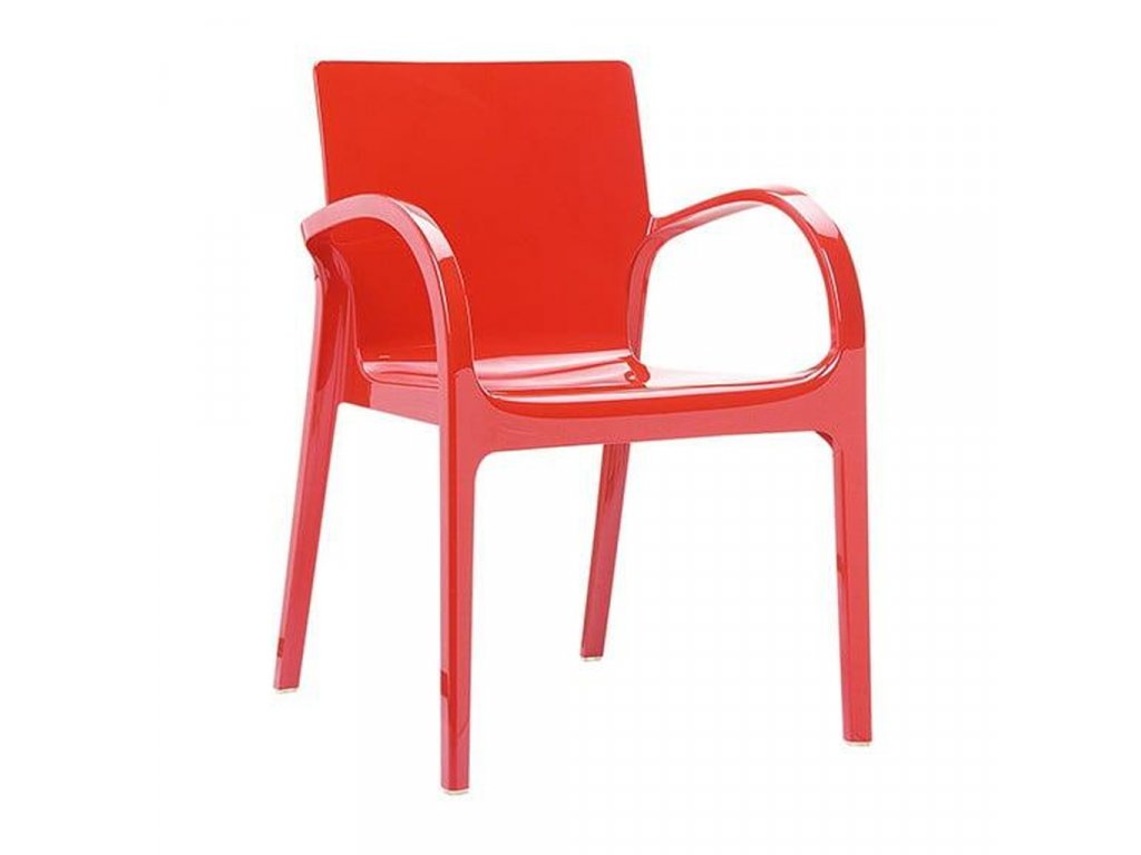 Cervena-moderna-plastova-stolicka-s-podruckami-Drevex