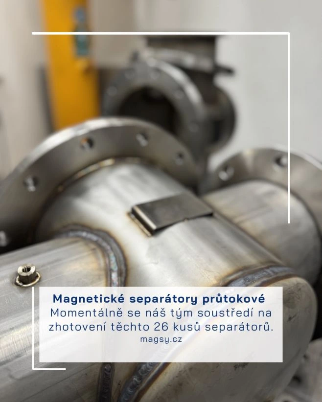 MAGNETICKÉ SEPARÁTORY PRŮTOKOVÉ 🧲 Náš tým aktuálně vyrábí první dva kusy těchto magnetických průtokových separátorů....