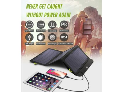 4203 solarni panel allpowers 5v 21w s integrovanou baterii 10000mah