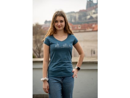 Ladies-cut T-shirt V-Neck New Prague line