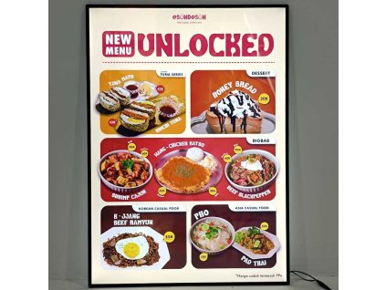 LED světelný jednostranný  rám, vertikální A4 (225x304) HY01-A4