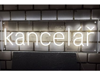 LED nápis Kancelář, 25 × 75 cm