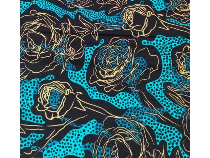 Bavlněná africká látka Kitenge,  vzor 1027
