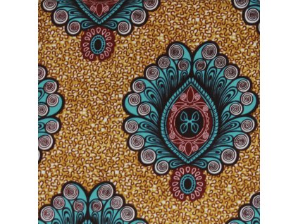 Bavlněná africká látka Kitenge,  vzor 4077