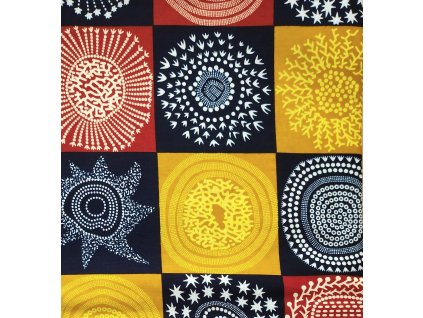 Bavlněná africká látka Kitenge,  vzor 3822