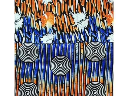 Bavlněná africká látka Kitenge,  vzor 3807