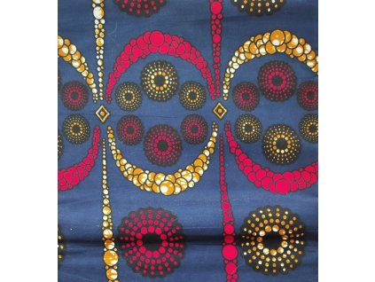 Bavlněná africká látka Kitenge,  vzor 3808