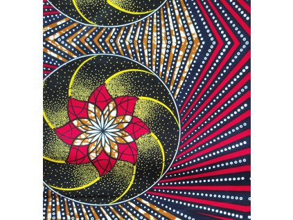 Bavlněná africká látka Kitenge,  vzor 3800