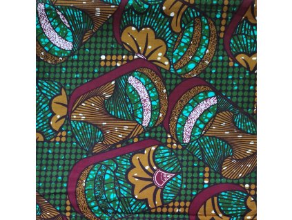 Bavlněná africká látka Kitenge,  vzor 3801