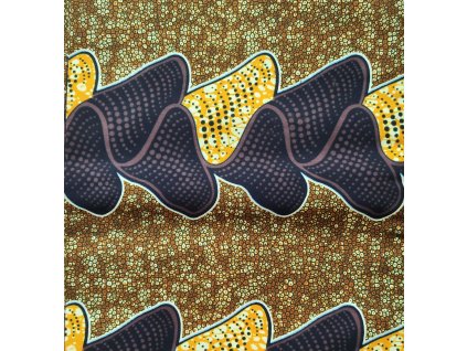 Bavlněná africká látka Kitenge,  vzor 3834