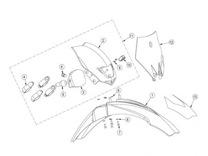 Přední polepy a plasty / Front Plastics & Decal