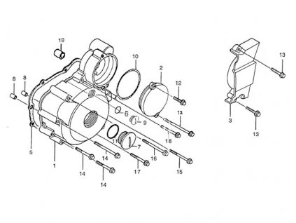 Levý kryt motoru / Left Crankcase Cover