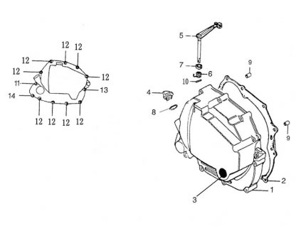 Pravý kryt motoru / Right Crankcase Cover
