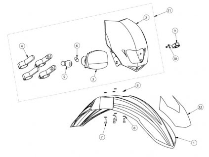 Přední polepy a plasty / Front Plastics & Decal