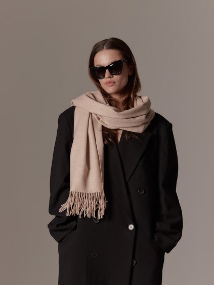 Pashmina s monogramem/ Creme.
