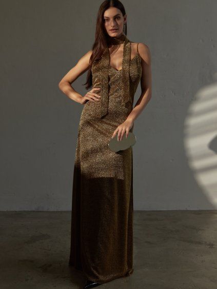 Chloe maxi shimmering / Dark gold.